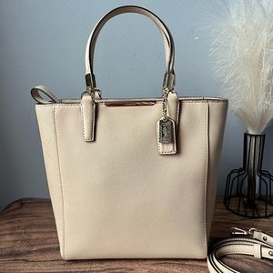 Coach Madison Saffiano Leather Tan with Gold Tote Bag F290001